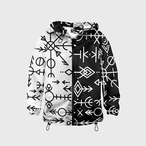 Детская ветровка ДРЕВНИЕ СЛАВЯНСКИЕ РУНЫ / 3D-Черный – фото 1