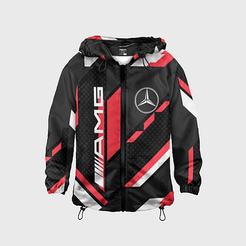 Детская ветровка MERCEDES-BENZ AMG GEOMETRY STRIPES RED / 3D-Черный – фото 1