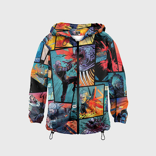 Детская ветровка Ведьмак The Witcher комикс / 3D-Черный – фото 1