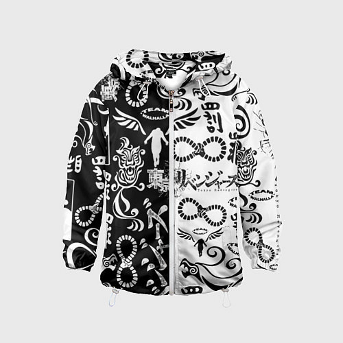 Детская ветровка ТОКИЙСКИЕ МСТИТЕЛИ ЛОГОБОМБИНГ ЧБ / 3D-Белый – фото 1