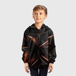 Ветровка с капюшоном детская Геометрическая абстракция, цвет: 3D-черный — фото 2