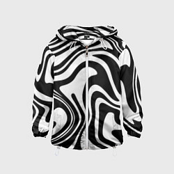 Ветровка с капюшоном детская Черно-белые полосы Black and white stripes, цвет: 3D-белый