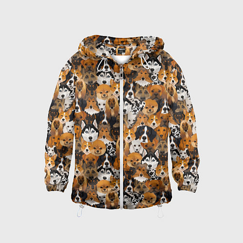 Детская ветровка Разные Собаки / 3D-Белый – фото 1
