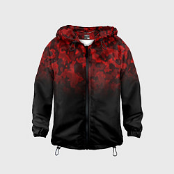 Ветровка с капюшоном детская BLACK RED CAMO RED MILLITARY, цвет: 3D-черный