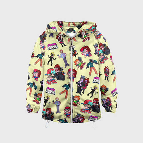 Детская ветровка Friday Night Funkin - все герои / 3D-Белый – фото 1