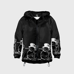 Детская ветровка Снеговик на черном фоне