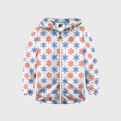 Детская ветровка Снежинки паттернsnowflakes pattern / 3D-Белый – фото 1