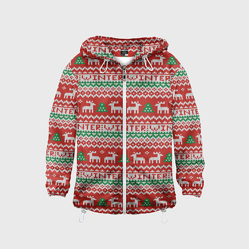 Детская ветровка Deer Christmas Pattern / 3D-Белый – фото 1