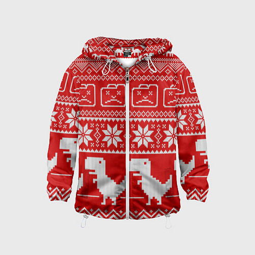 Детская ветровка Вязаный принт / 3D-Белый – фото 1