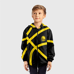 Ветровка с капюшоном детская Голден Стэйт Уорриорз, Golden State Warriors, цвет: 3D-черный — фото 2