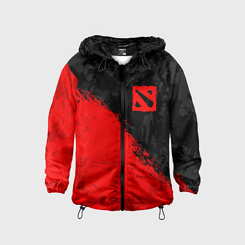 Детская ветровка DOTA 2 RED LOGO, БРЫЗГИ КРАСОК / 3D-Черный – фото 1