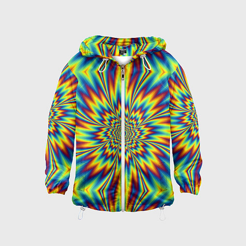 Детская ветровка Пульсирующий Огненный Цветок / 3D-Белый – фото 1