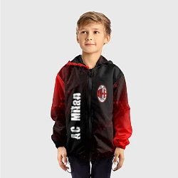 Ветровка с капюшоном детская AC MILAN AC Milan Графика, цвет: 3D-черный — фото 2