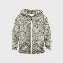Ветровка с капюшоном детская Доллары Dollars, цвет: 3D-белый