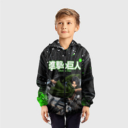 Ветровка с капюшоном детская Levi Атака Титанов В атаке, цвет: 3D-черный — фото 2