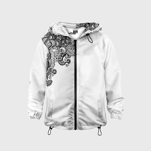 Детская ветровка Черно Белые КруЖева / 3D-Черный – фото 1