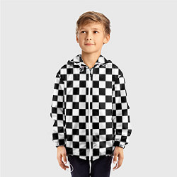 Ветровка с капюшоном детская Chess Squares Cubes, цвет: 3D-белый — фото 2