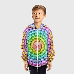 Ветровка с капюшоном детская Psychedelic Lalafanfan, цвет: 3D-белый — фото 2