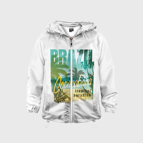 Детская ветровка Тропический Рай Бразилии / 3D-Белый – фото 1