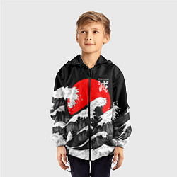 Ветровка с капюшоном детская Kisatsutai - Корпус бойни демонов, цвет: 3D-черный — фото 2