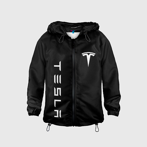 Детская ветровка Tesla Тесла логотип и надпись / 3D-Черный – фото 1