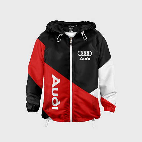 Детская ветровка Audi Ауди Черный Красный Белый / 3D-Белый – фото 1