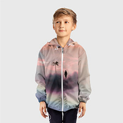 Ветровка с капюшоном детская Человек в облаках, цвет: 3D-белый — фото 2
