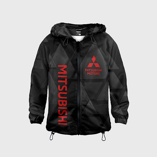 Детская ветровка Mitsubishi Геометрия треугольники / 3D-Черный – фото 1