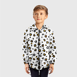 Ветровка с капюшоном детская Пятна леопарда leopard spots, цвет: 3D-черный — фото 2