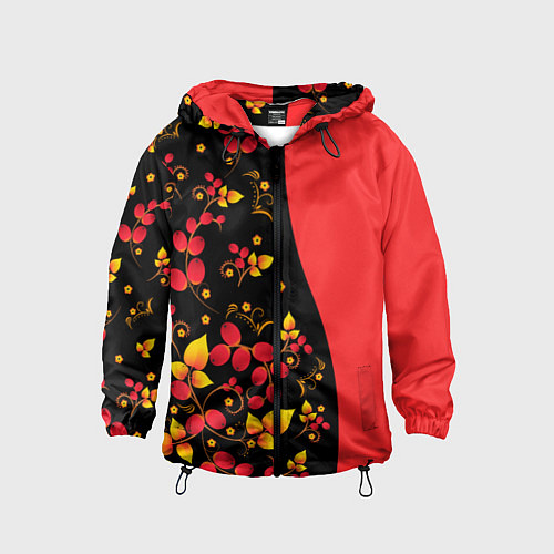 Детская ветровка Хохлома Русская роспись / 3D-Черный – фото 1