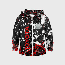 Ветровка с капюшоном детская Toyota тойота брызги красок, цвет: 3D-белый