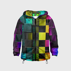 Ветровка с капюшоном детская Colored Geometric 3D pattern, цвет: 3D-черный