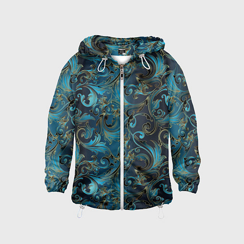 Детская ветровка Blue Abstract Узоры / 3D-Белый – фото 1