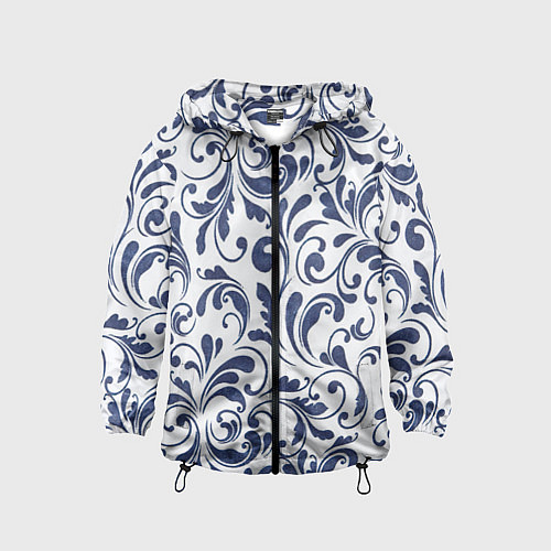Детская ветровка Гжелевый рисунок / 3D-Черный – фото 1