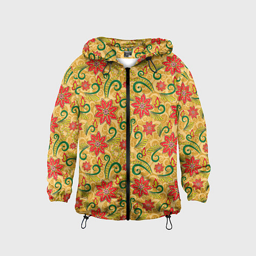 Детская ветровка Оранжевая хохлома / 3D-Черный – фото 1