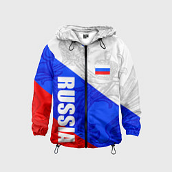 Ветровка с капюшоном детская RUSSIA - SPORTWEAR - ТРИКОЛОР, цвет: 3D-черный