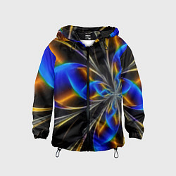 Ветровка с капюшоном детская Neon vanguard pattern Fashion 2023, цвет: 3D-черный