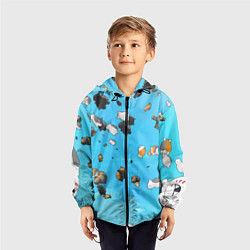 Ветровка с капюшоном детская Летающие котики Екаи Тетрадь дружбы Нацумэ, цвет: 3D-черный — фото 2