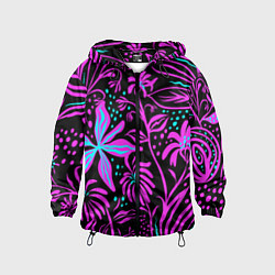 Ветровка с капюшоном детская Цветочная композиция Fashion trend, цвет: 3D-черный