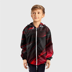 Ветровка с капюшоном детская Красно-черный фон, цвет: 3D-белый — фото 2
