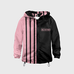 Ветровка с капюшоном детская BLACKPINK HALF BLACK-PINK MINI LOGO, цвет: 3D-черный