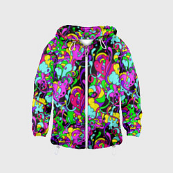 Ветровка с капюшоном детская Щупальца и слизь, цвет: 3D-белый