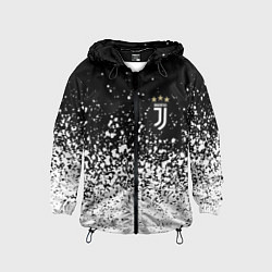Ветровка с капюшоном детская Juventus fc брызги краски, цвет: 3D-черный