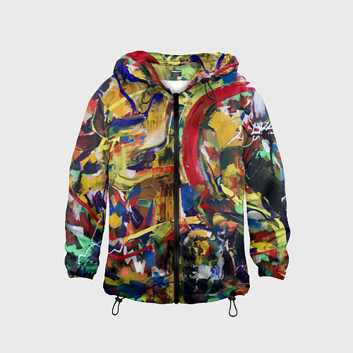 Детская ветровка Смелые экспрессивные мазки краски / 3D-Черный – фото 1