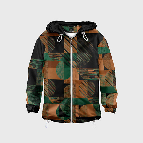 Детская ветровка Текстурированный абстрактный, геометрический принт / 3D-Белый – фото 1