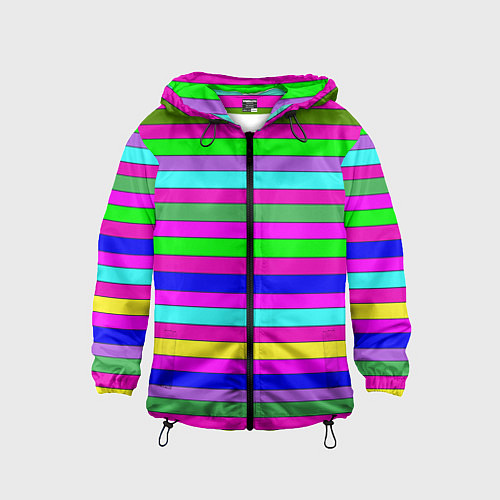 Детская ветровка Multicolored neon bright stripes / 3D-Черный – фото 1