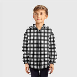 Ветровка с капюшоном детская Black and white trendy checkered pattern, цвет: 3D-черный — фото 2