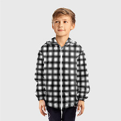 Ветровка с капюшоном детская Black and white trendy checkered pattern, цвет: 3D-белый — фото 2