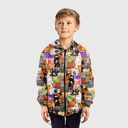 Ветровка с капюшоном детская Котики-такие котики, цвет: 3D-черный — фото 2