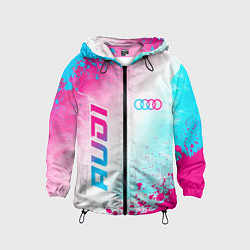 Детская ветровка Audi neon gradient style: символ и надпись вертика